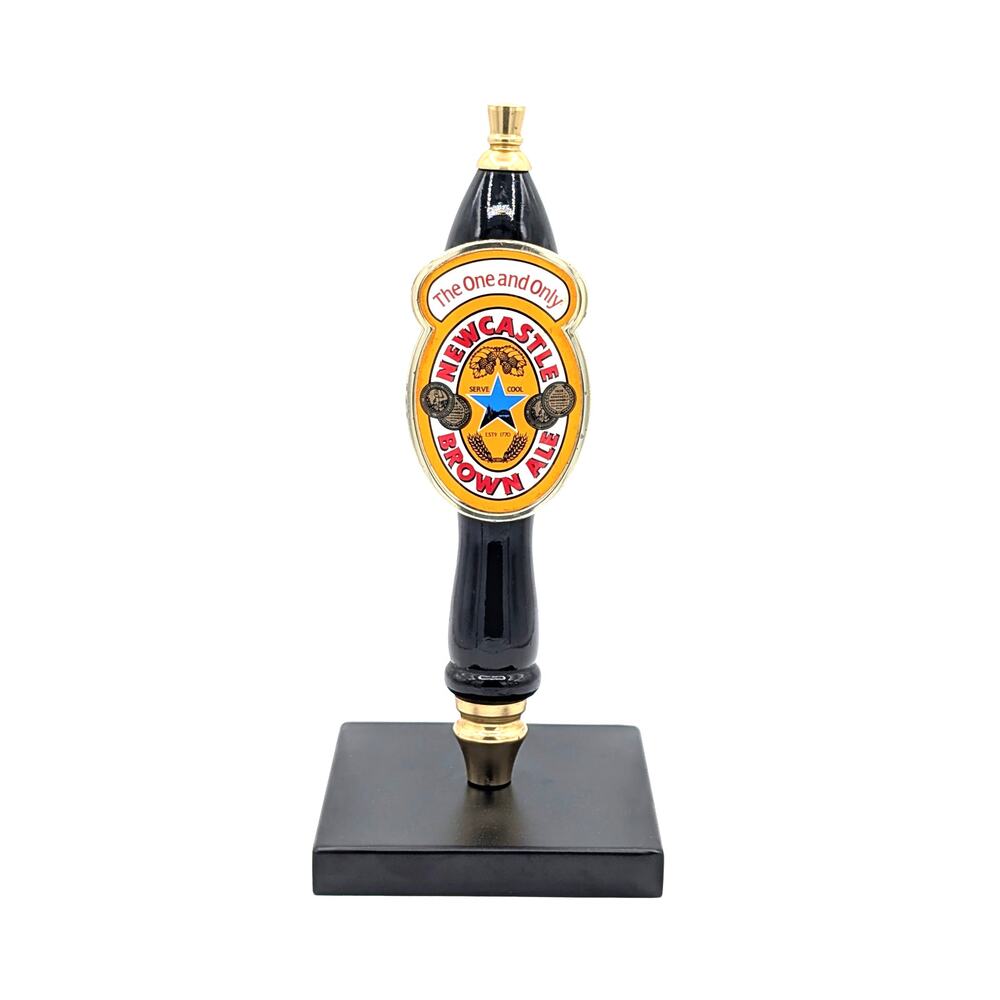 Vintage Newcastle Brown Ale Beer Tap Handle The One and Only Glossy Black Topper